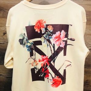 Men’s off white floral crewneck